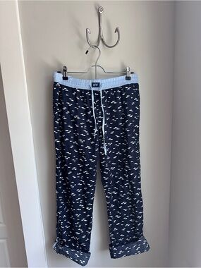 GAP Navy Blue Fish Cotton Lounge with Light Blue Waistband and Roll Up Legs